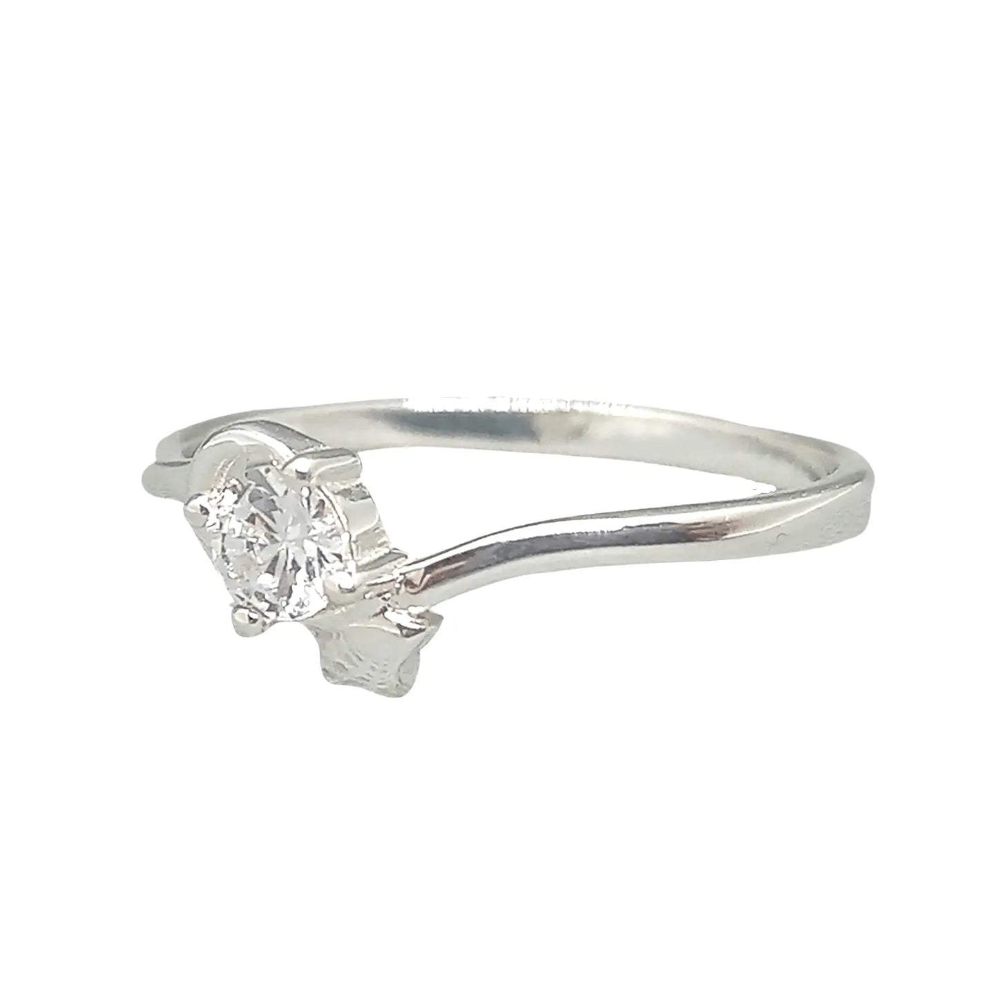Anillo Media Luna y Estrella con Zircón – Plata Italiana 925