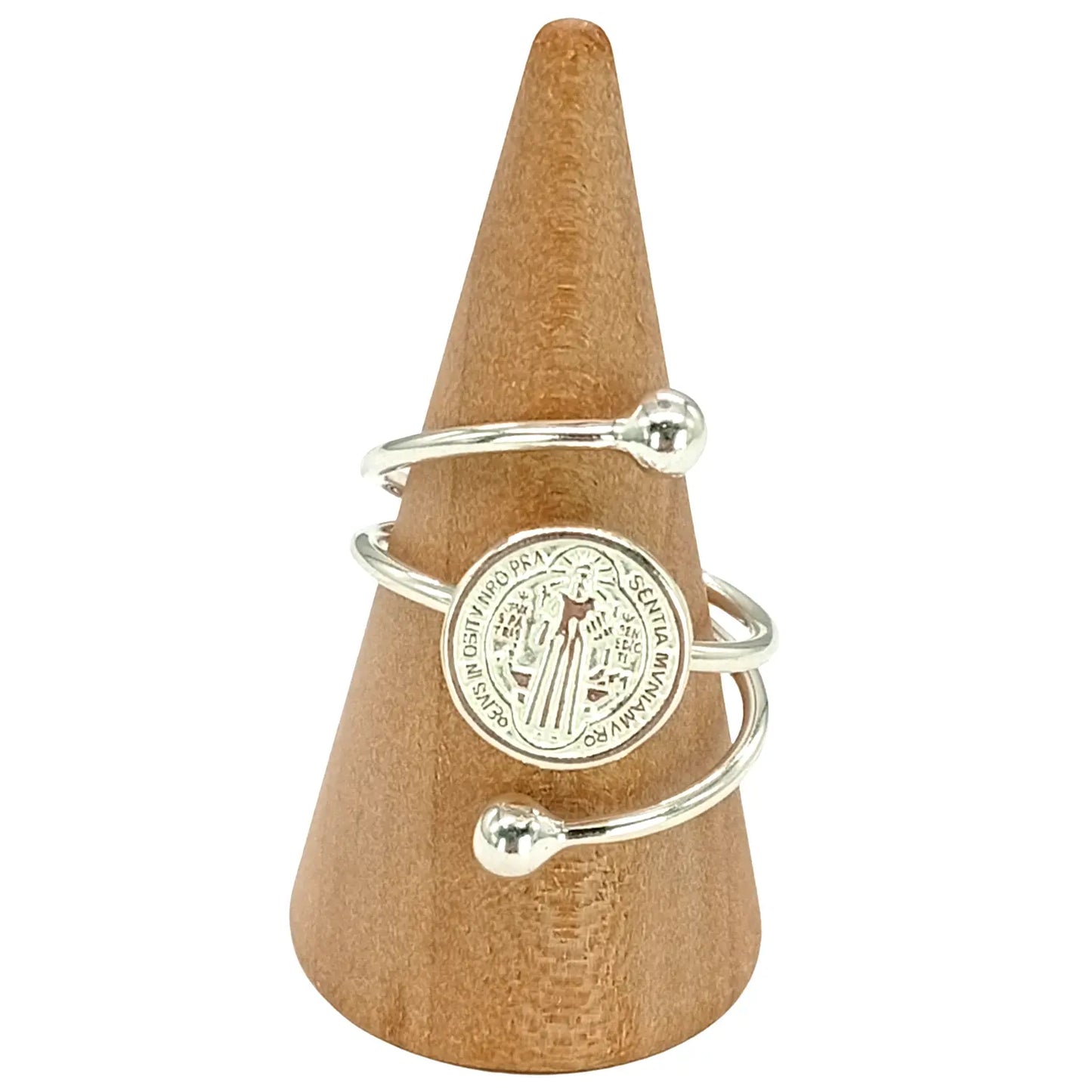 Anillo San Benito de Plata Ajustable Amuleto de Protección - Bisutería Lola A