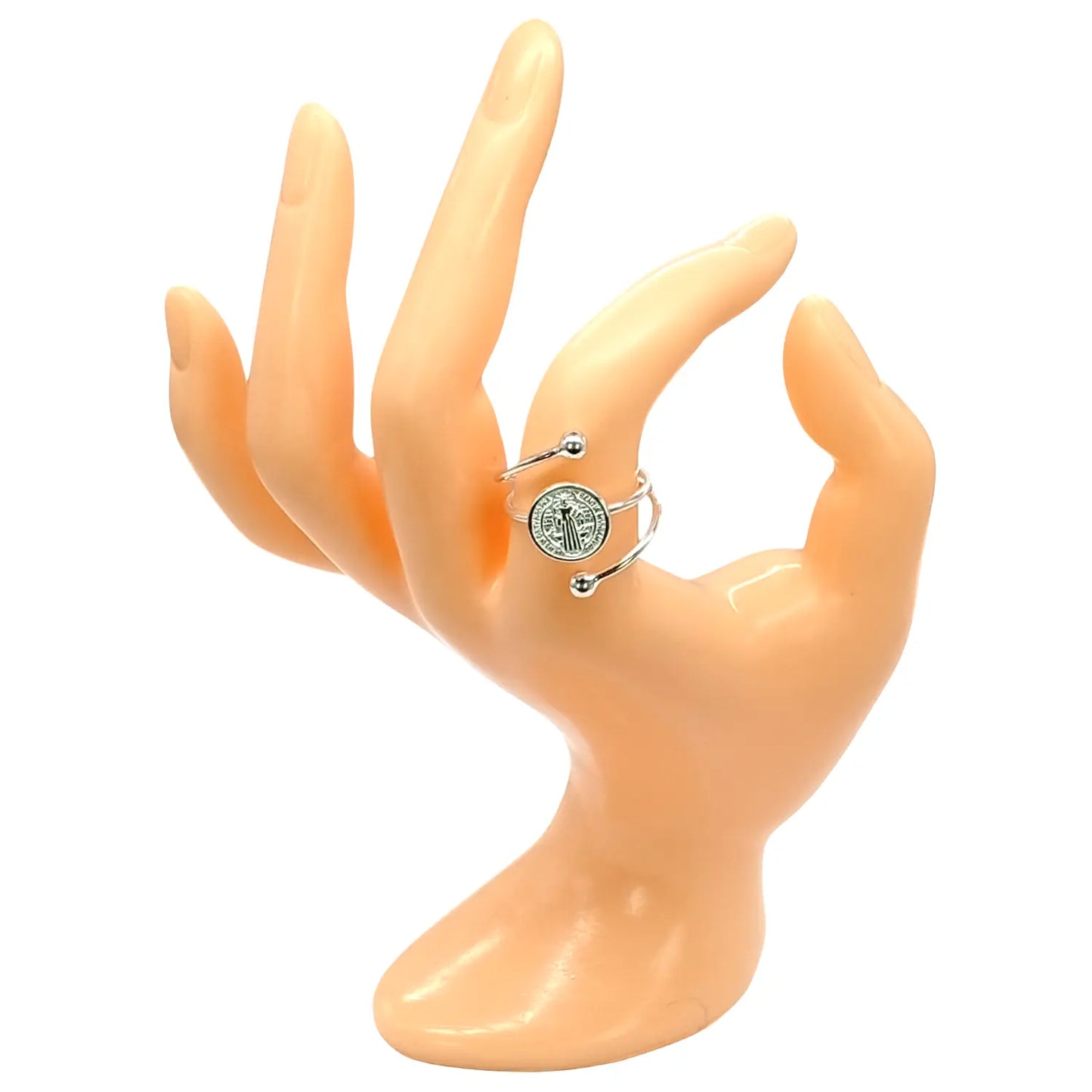 Anillo San Benito de Plata Ajustable Amuleto de Protección - Bisutería Lola D
