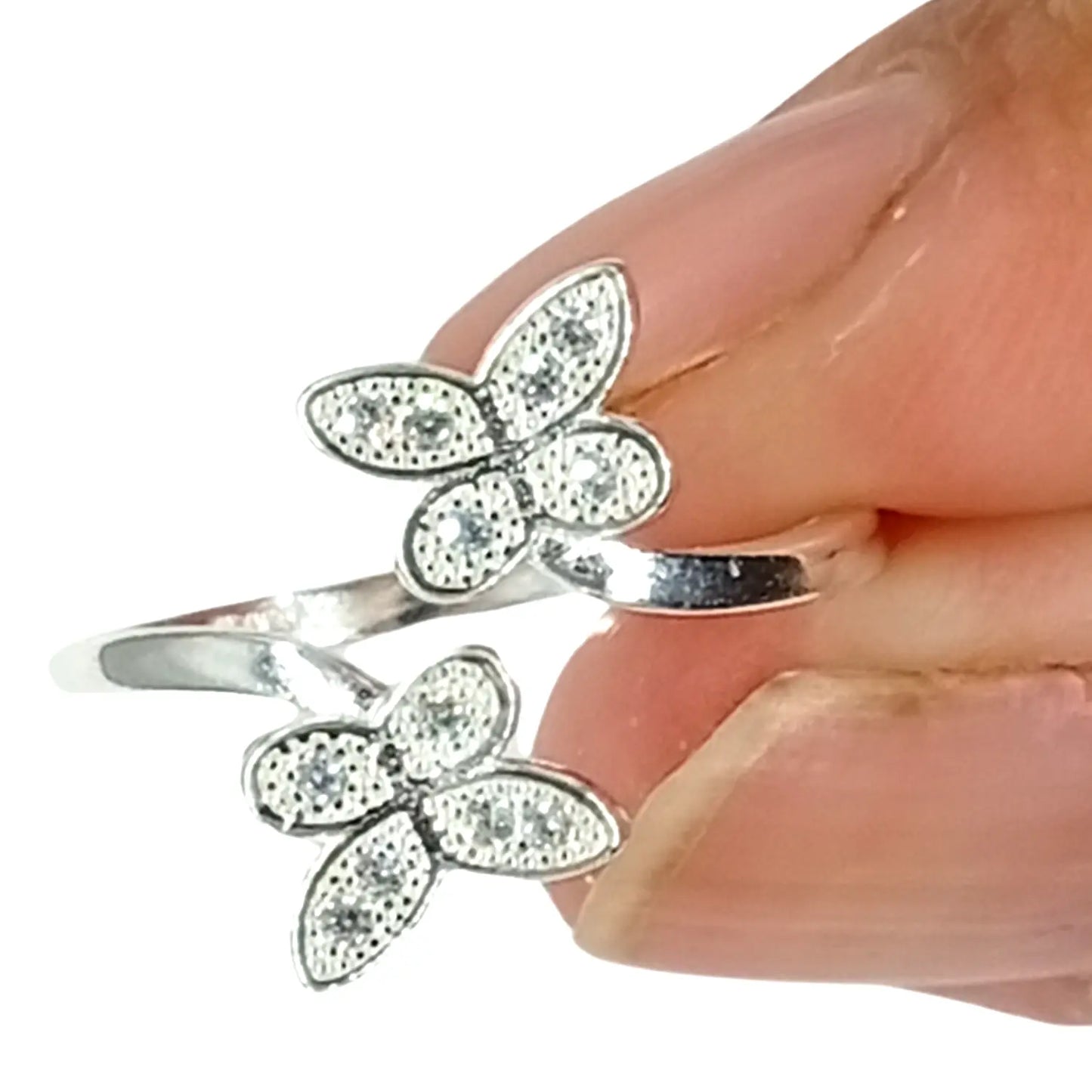 Anillo Doble Mariposa Circones Plata Ajustable Transformación - Bisutería Lola C