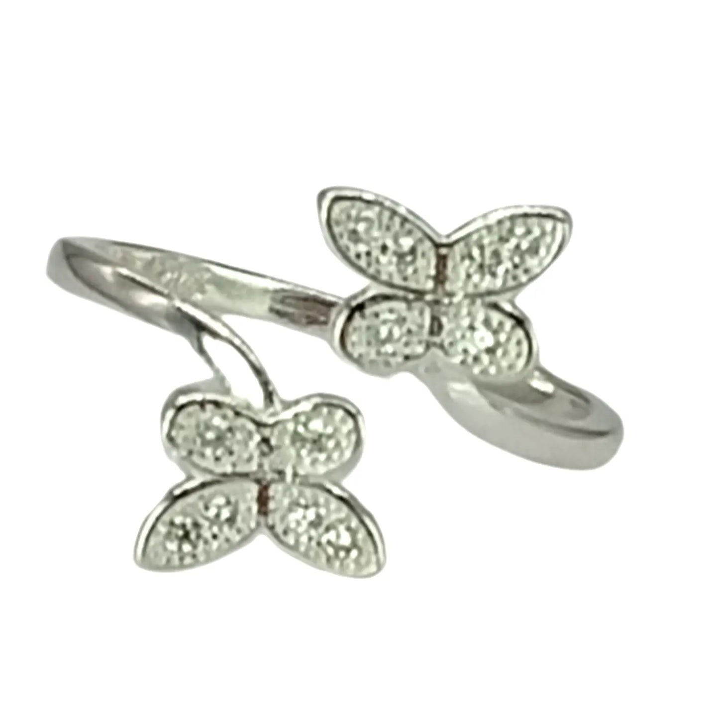 Anillo Doble Mariposa Circones Plata Ajustable Transformación - Bisutería Lola B