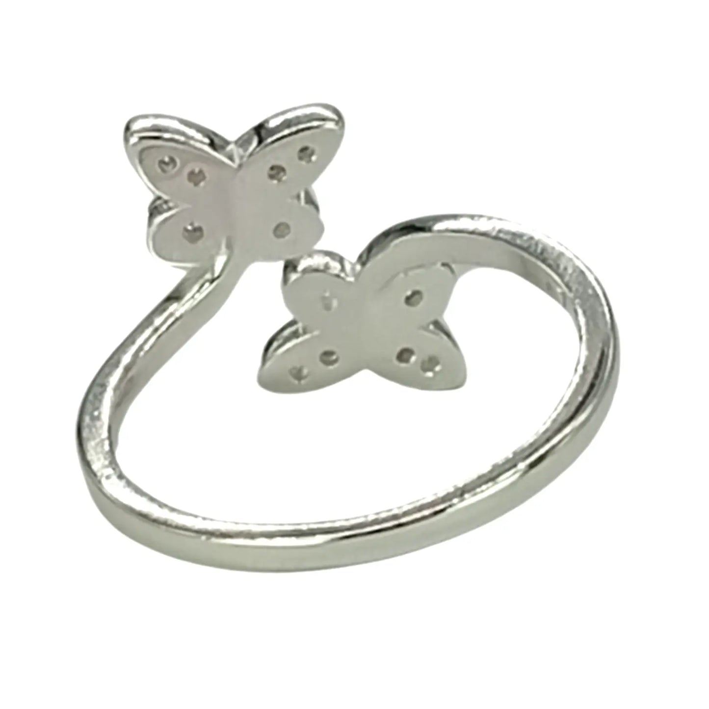 Anillo Doble Mariposa Circones Plata Ajustable Transformación - Bisutería Lola D