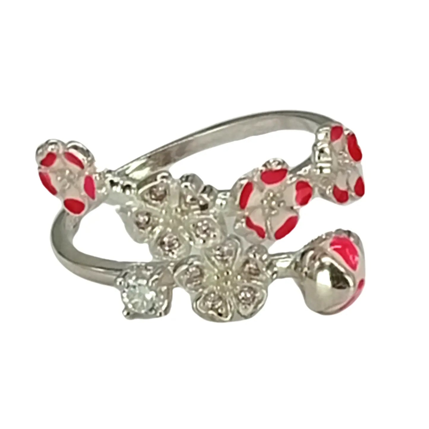 Anillo Flor Durazno Plata Ajustable Contra Malas Energías - Bisutería Lola C