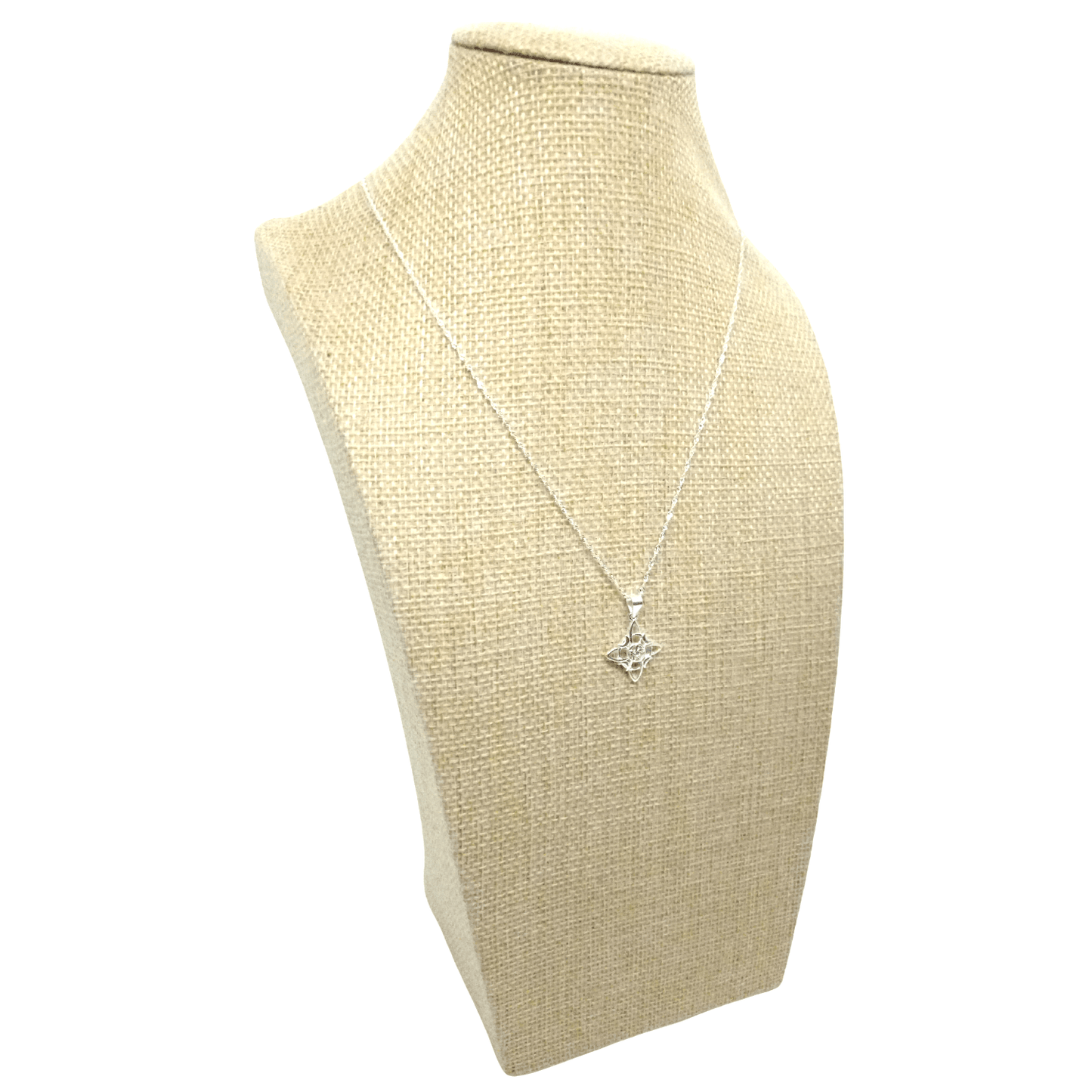 Collar Amuleto de Plata Nudo de Bruja Luna y Estrella – Plata Italiana 925 - Bisutería Lola B