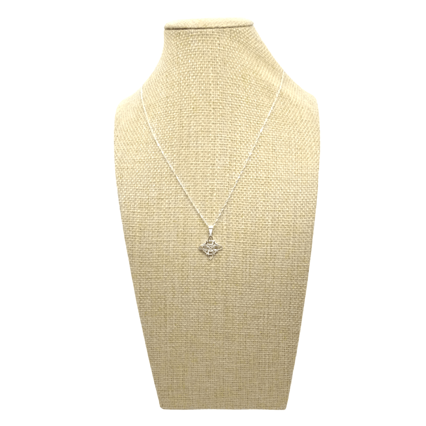 Collar Amuleto de Plata Nudo de Bruja Luna y Estrella – Plata Italiana 925 - Bisutería Lola C