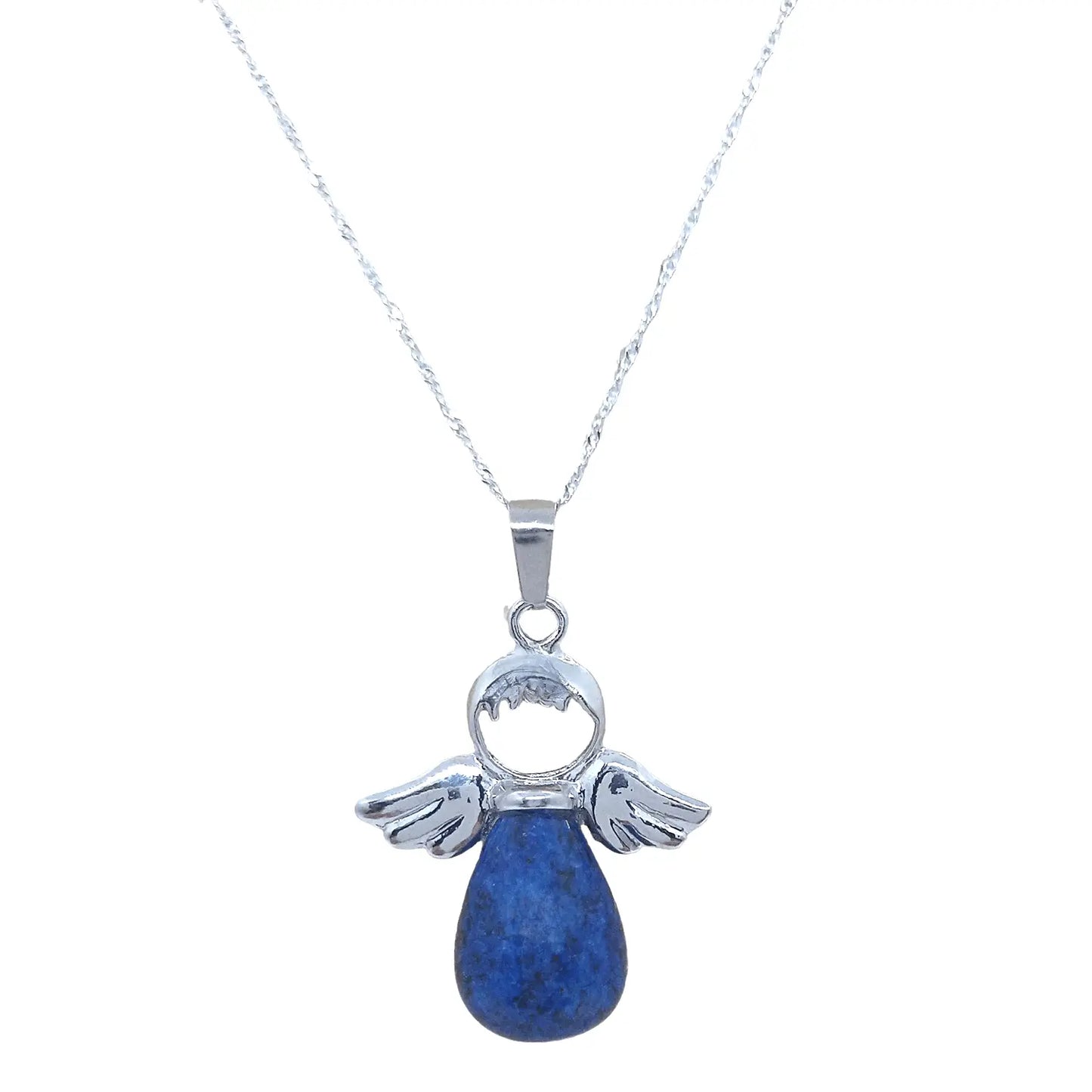 Colgante Ángel de la Guarda Lapislázuli – Cadena de Plata Italiana 925 - Bisutería Lola A