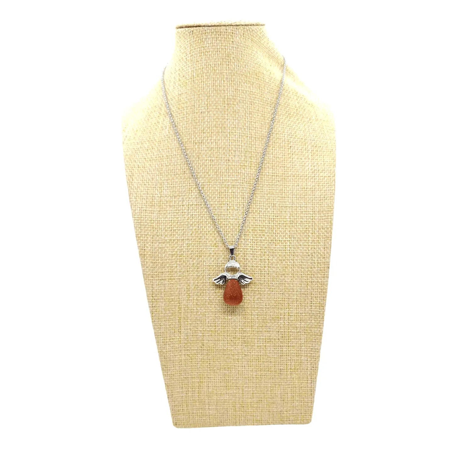 Collar Dije de la Guarda Piedra de Arena Dorada con Cadena de Acero Inoxidable - Bisutería Lola C