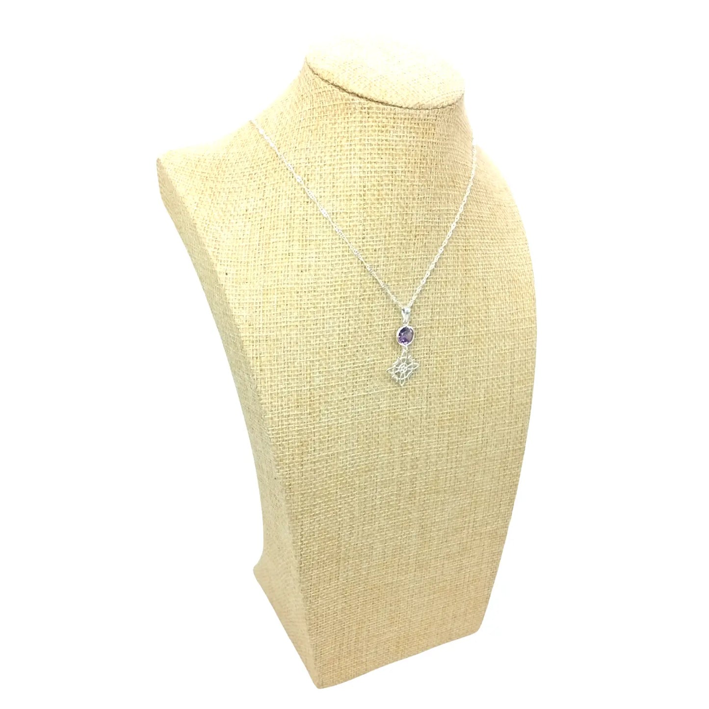 Collar Wicca Nudo de Bruja de Plata con Piedra Amatista - Bisutería Lola F