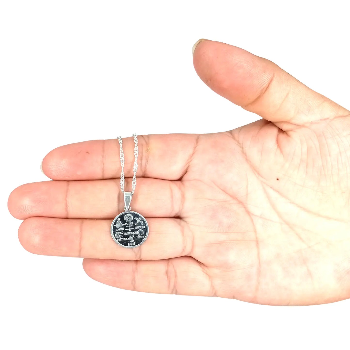 Collar 7 Poderes Amuleto de Plata – Abre Caminos - Bisutería Lola B