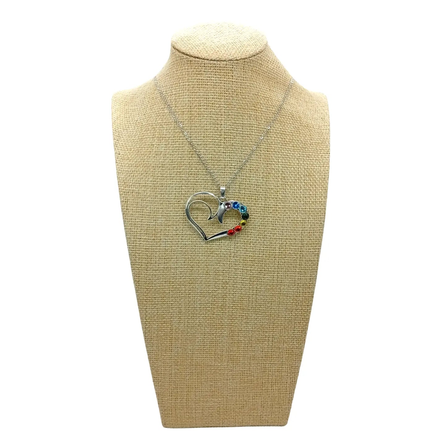 Collar Corazón de Acero 7 Chakras Protección y Amor - Bisutería Lola E