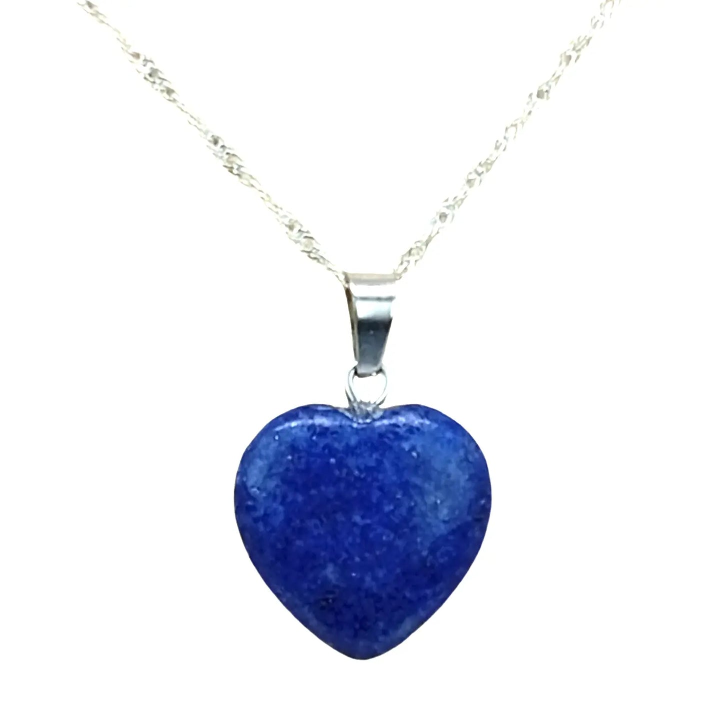 Collar Corazón de Lapislázuli Original con Cadena de Plata - Bisutería Lola A