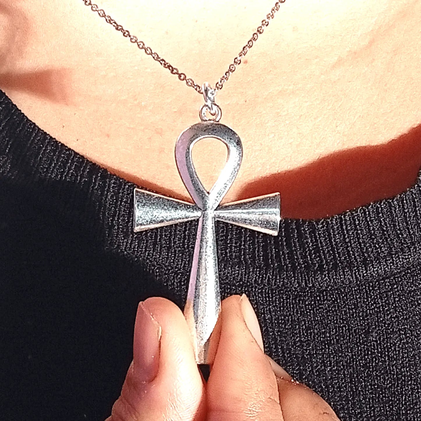 Collar Cruz Egipcia Ankh Acero Inoxidable Amuleto ancestral - Bisutería Lola D