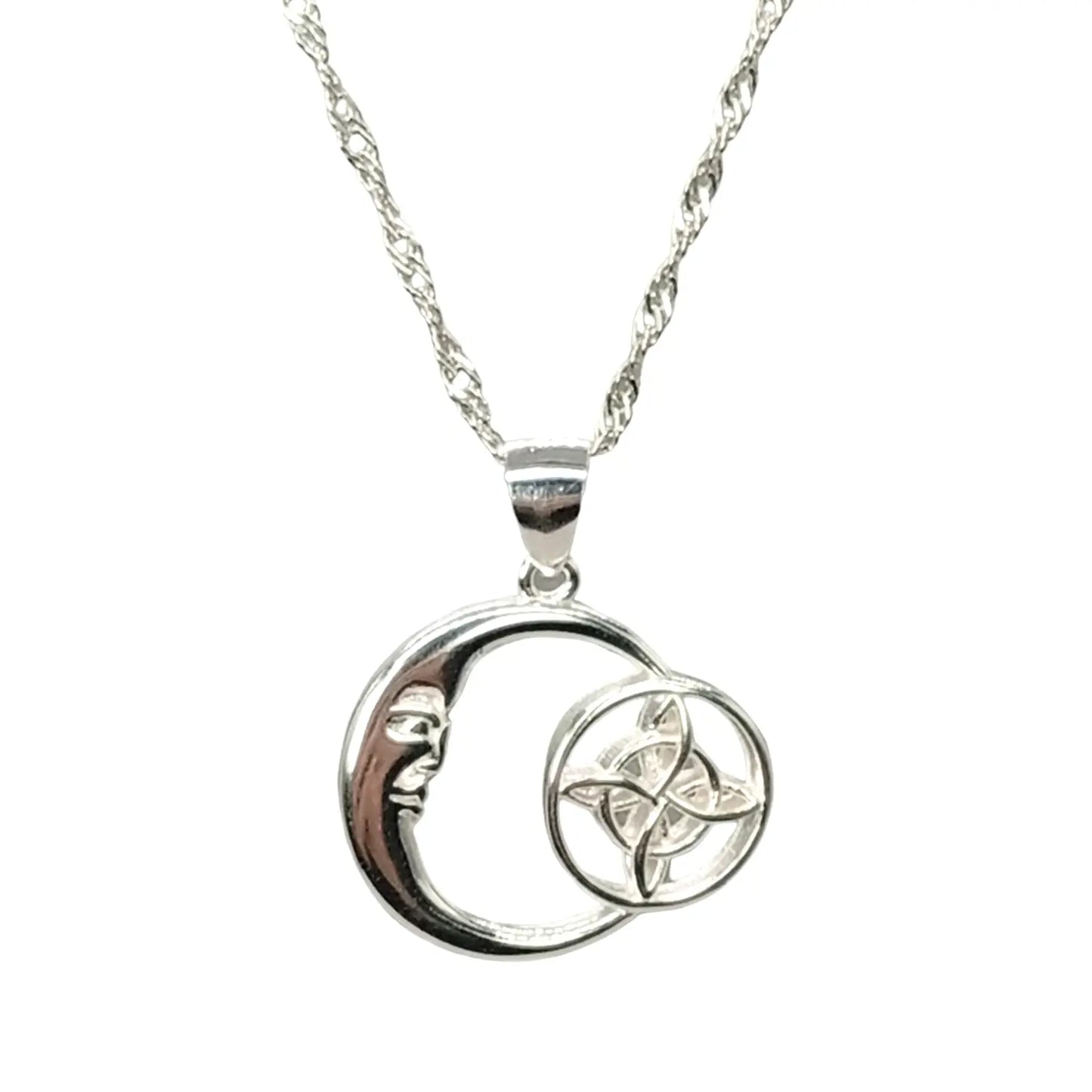 Collar Nudo de Bruja Media Luna de Plata Energía Mágica - Bisutería Lola A
