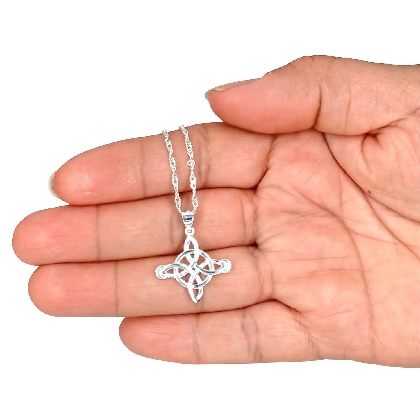 Collar Nudo de Bruja Plata Amuleto de Protección Ancestral - Bisutería Lola B