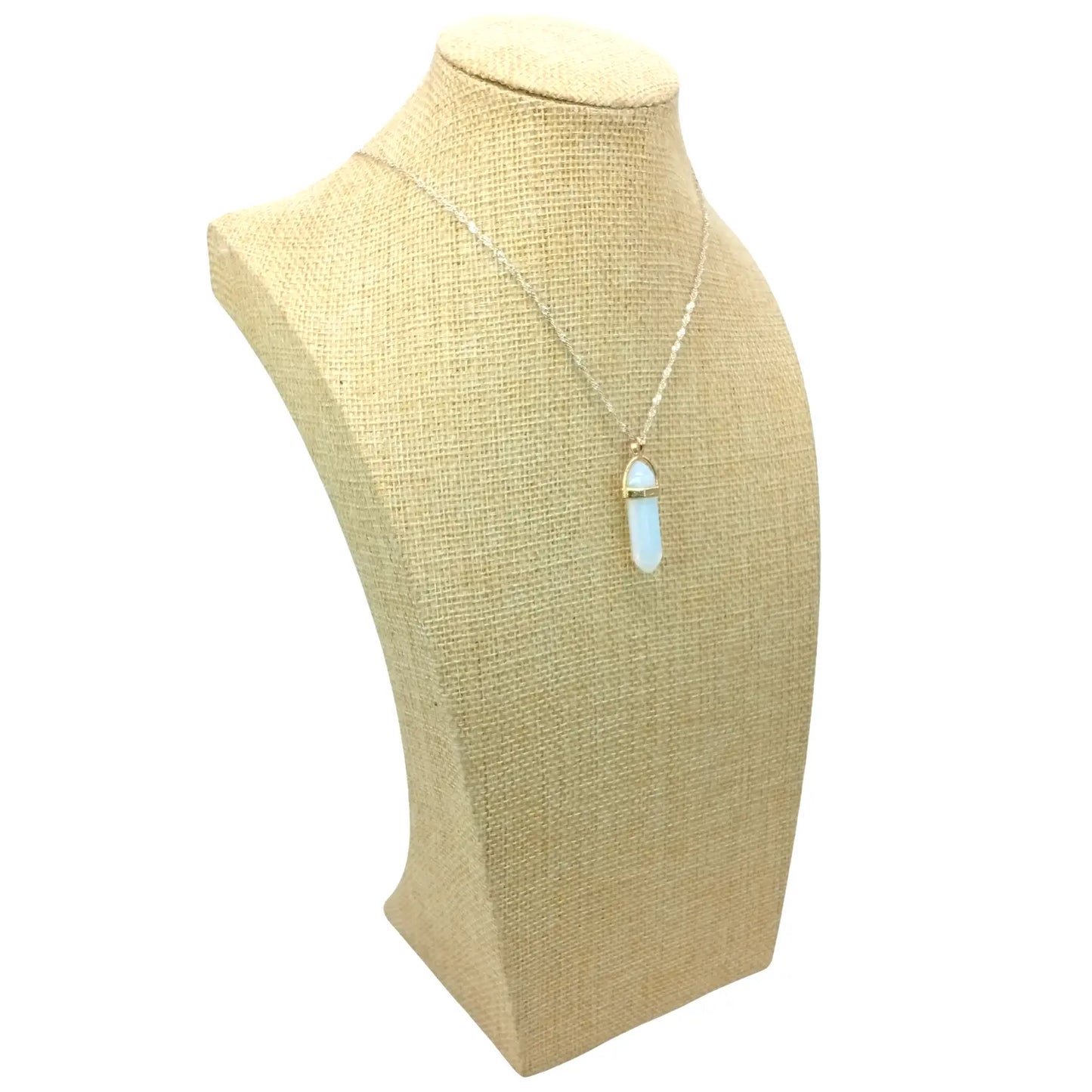 Collar Punta Hexagonal Piedra Luna 3,5 x 10 mms Para Meditar - Bisutería Lola I