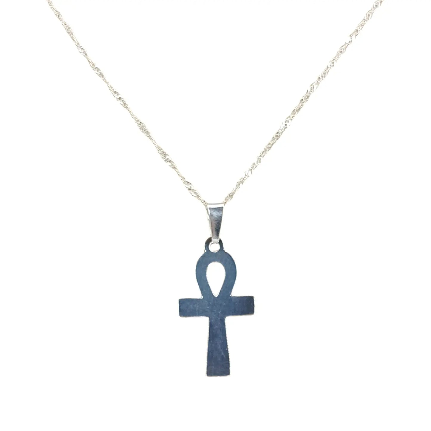 Collar de Plata Cruz Egipcia para el poder - Bisutería Lola A