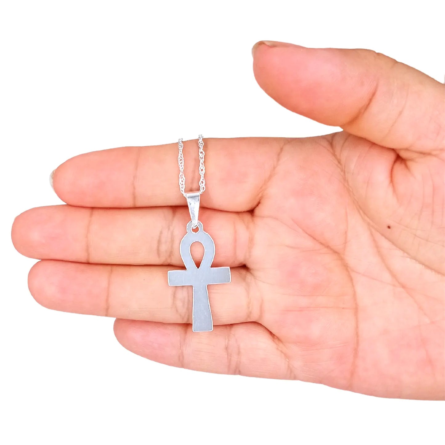Collar de Plata Cruz Egipcia para el poder - Bisutería Lola B