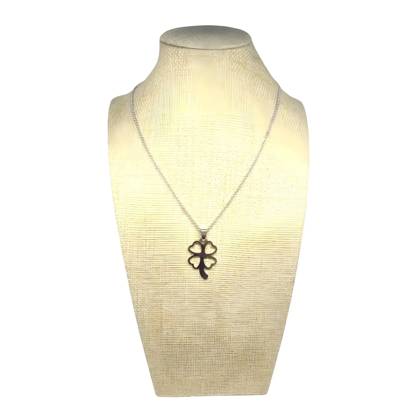 Collar de Acero Inoxidable dije Trébol Corazones - Bisutería Lola B