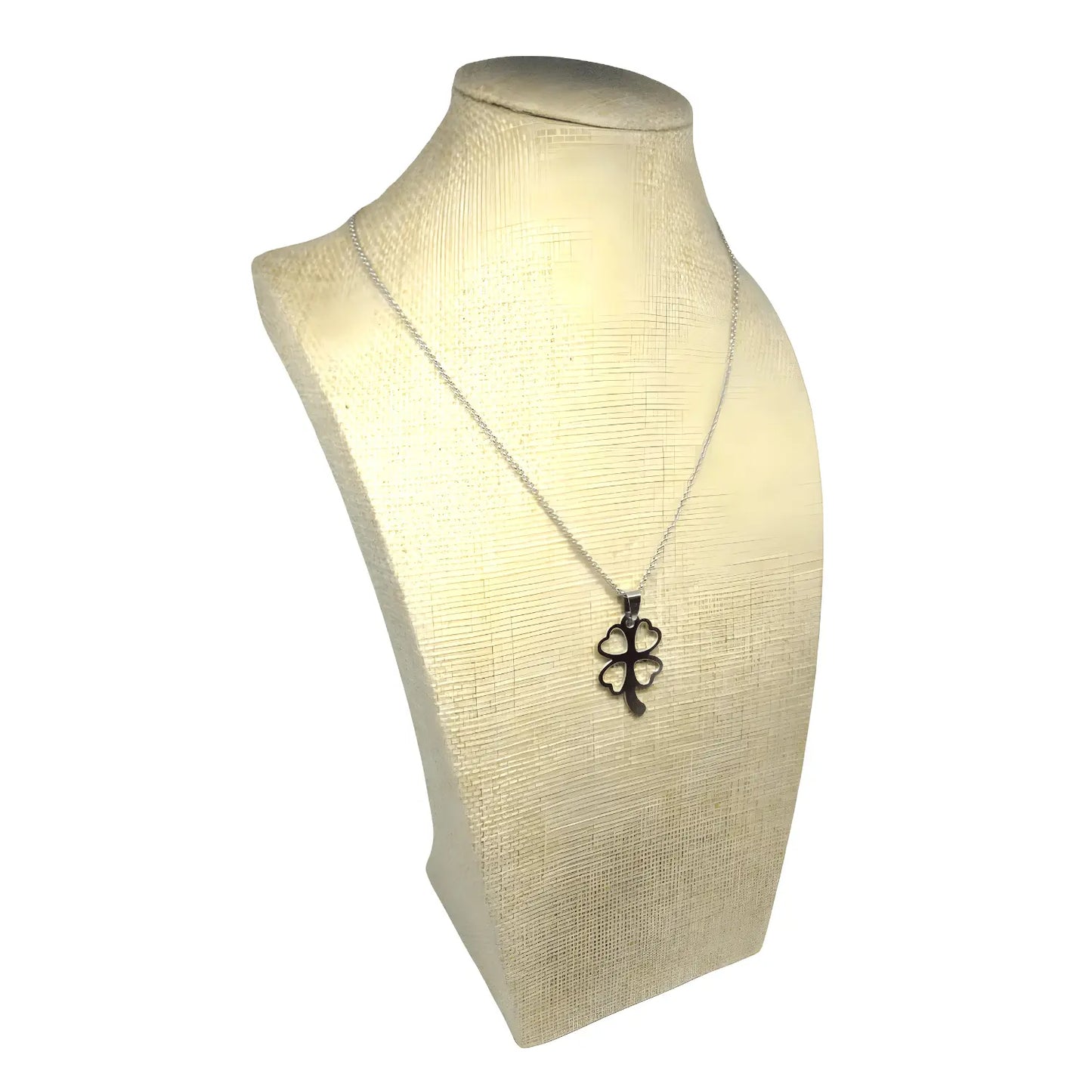 Collar de Acero Inoxidable dije Trébol Corazones - Bisutería Lola C