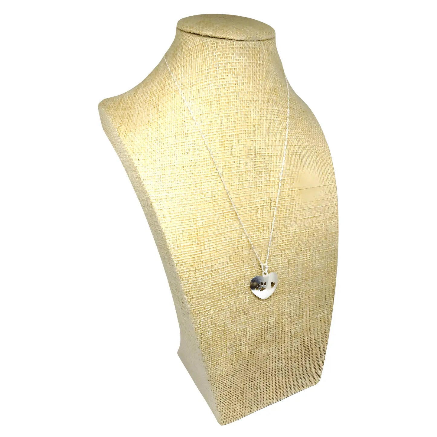 Collar de Plata Corazón y Huellita de Perro - Bisutería Lola B