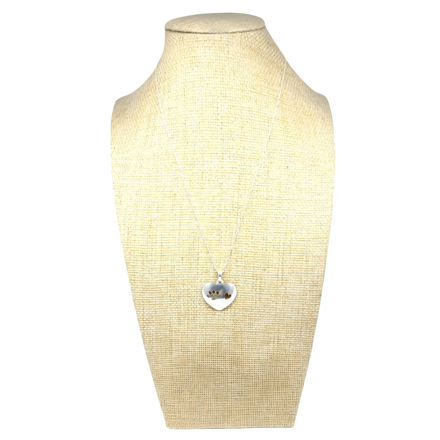 Collar de Plata Corazón y Huellita de Perro - Bisutería Lola C