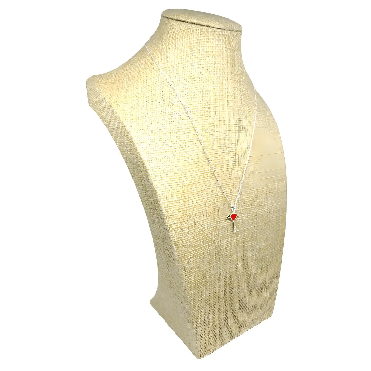 Collar llave con corazón alado de plata - Bisutería Lola B