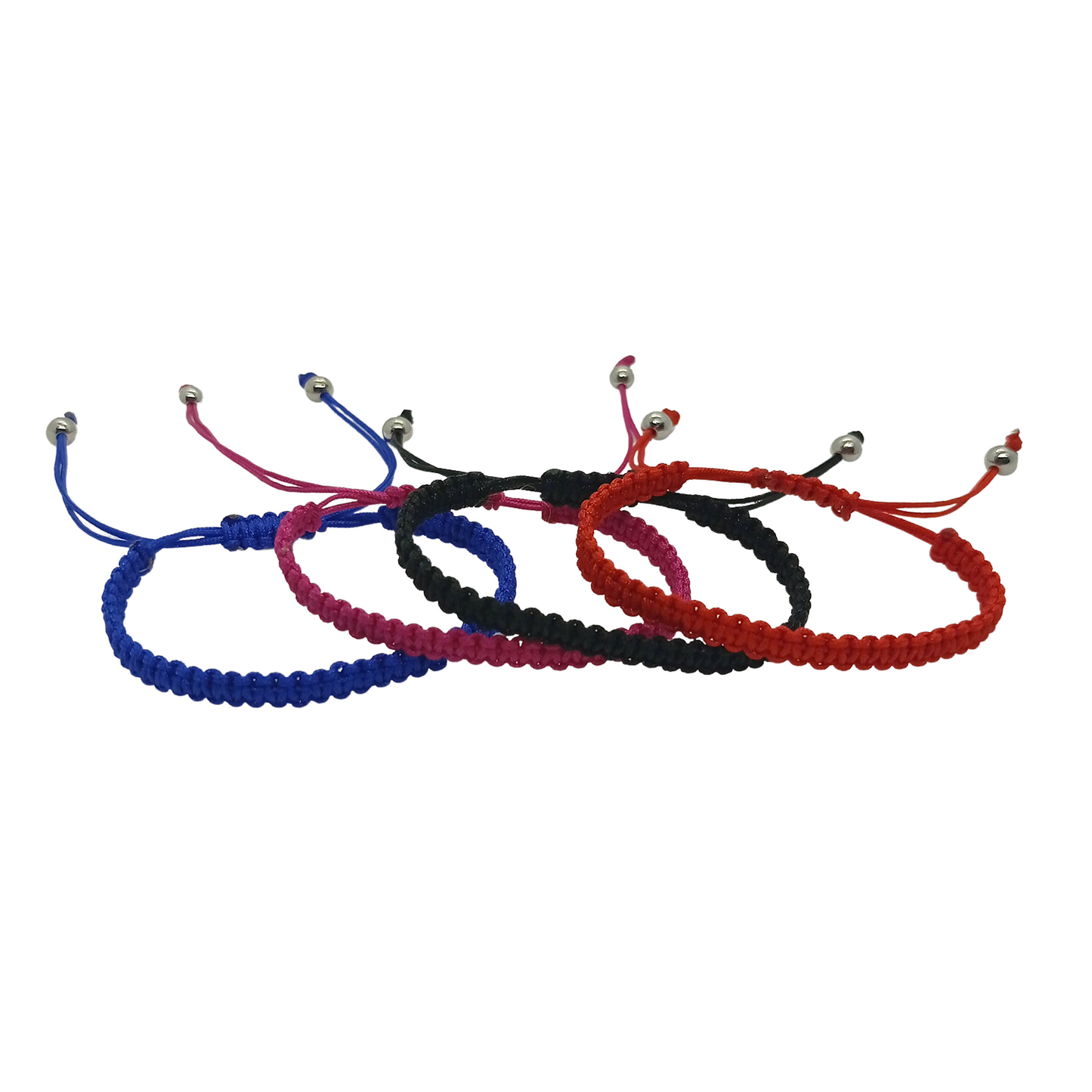 Pack de 4 Pulseras Artesanales de Equilibrio: Hilo Rojo, Hilo Azul, Hilo Negro, Hilo Fucsia – Hilo Macramé Reciclado