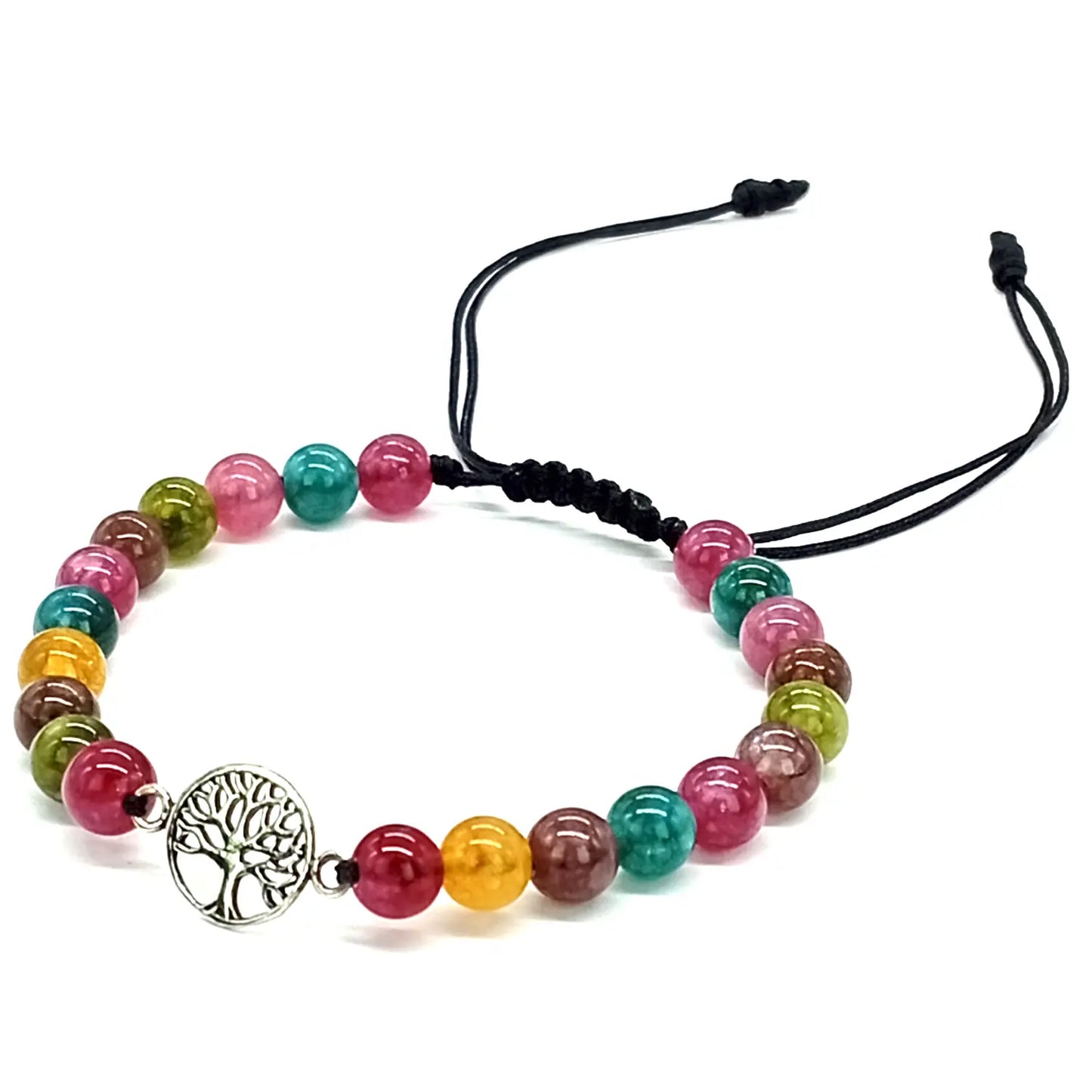 Pulsera Árbol de la Vida Piedra Jade Turmalina Ajustable - Bisutería Lola B