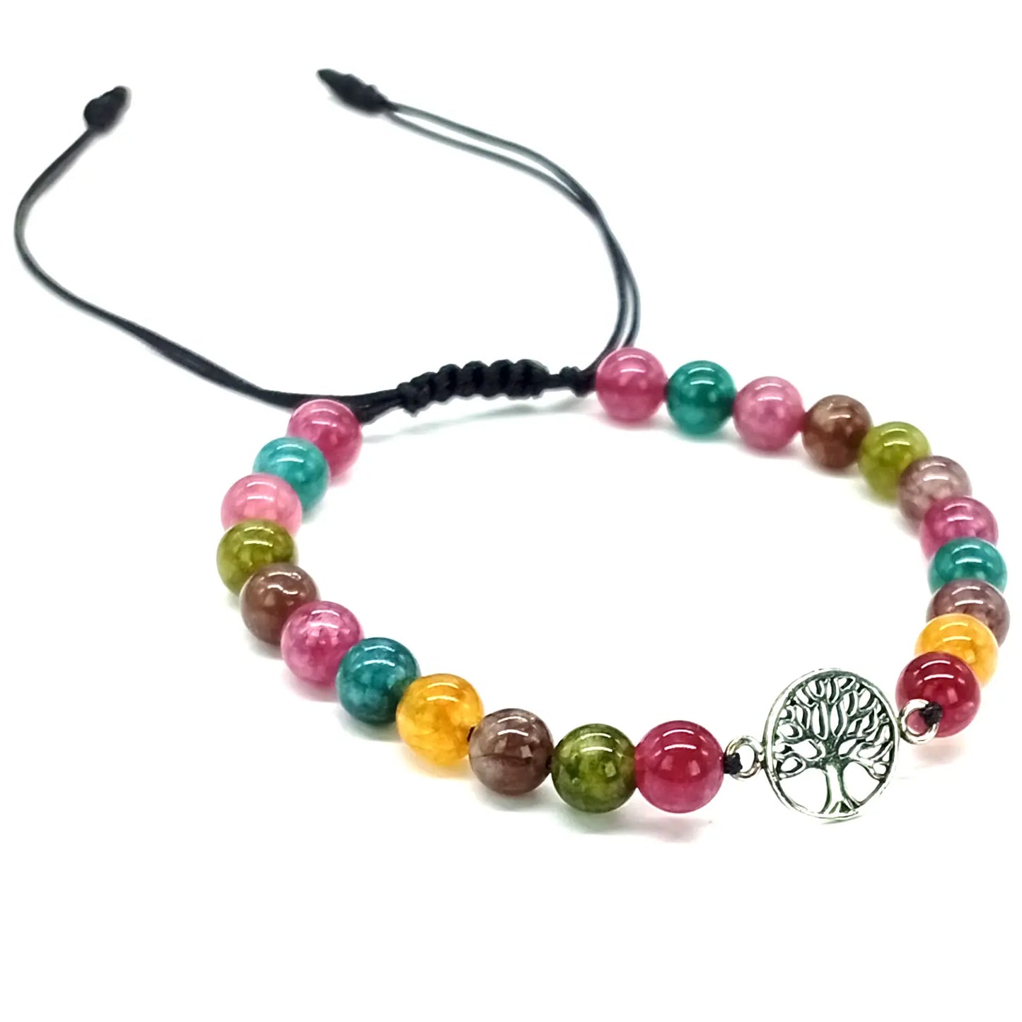 Pulsera Árbol de la Vida Piedra Jade Turmalina Ajustable - Bisutería Lola D