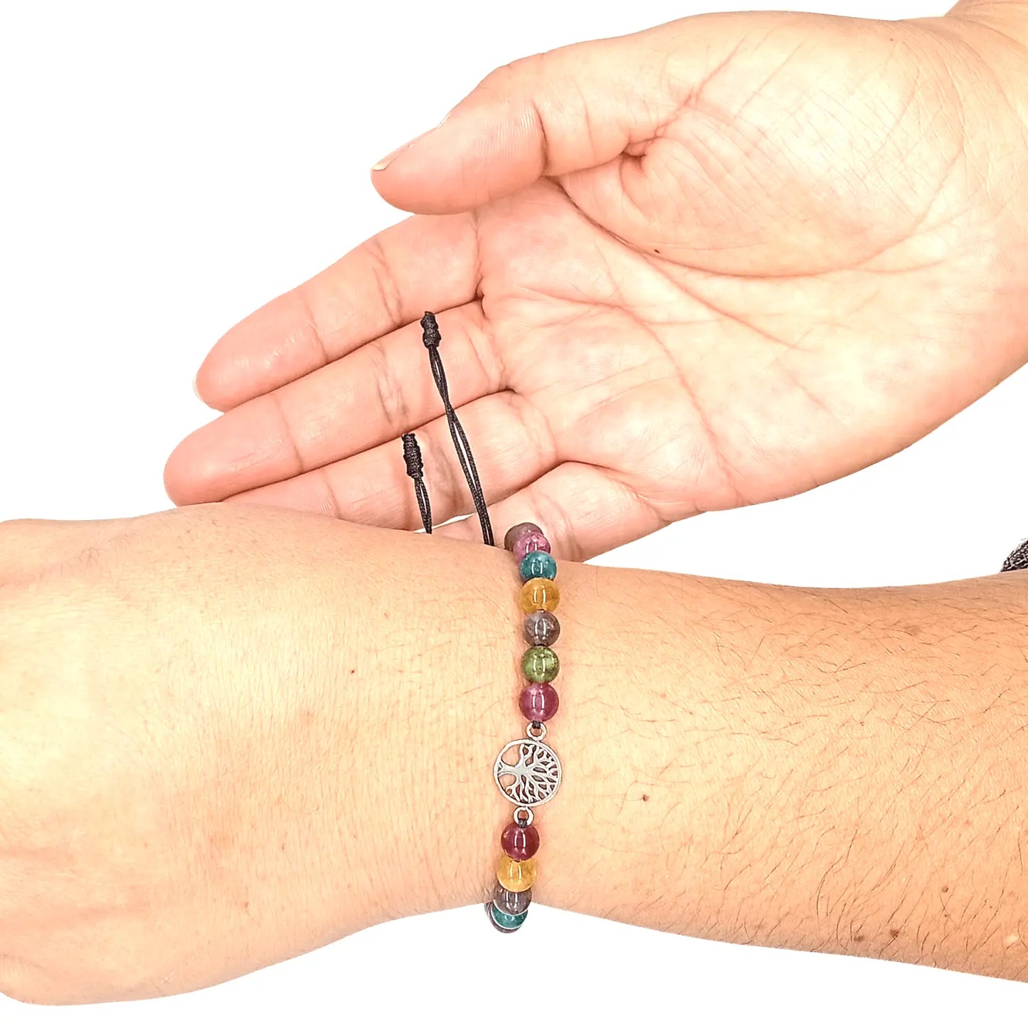 Pulsera Árbol de la Vida Piedra Jade Turmalina Ajustable - Bisutería Lola C