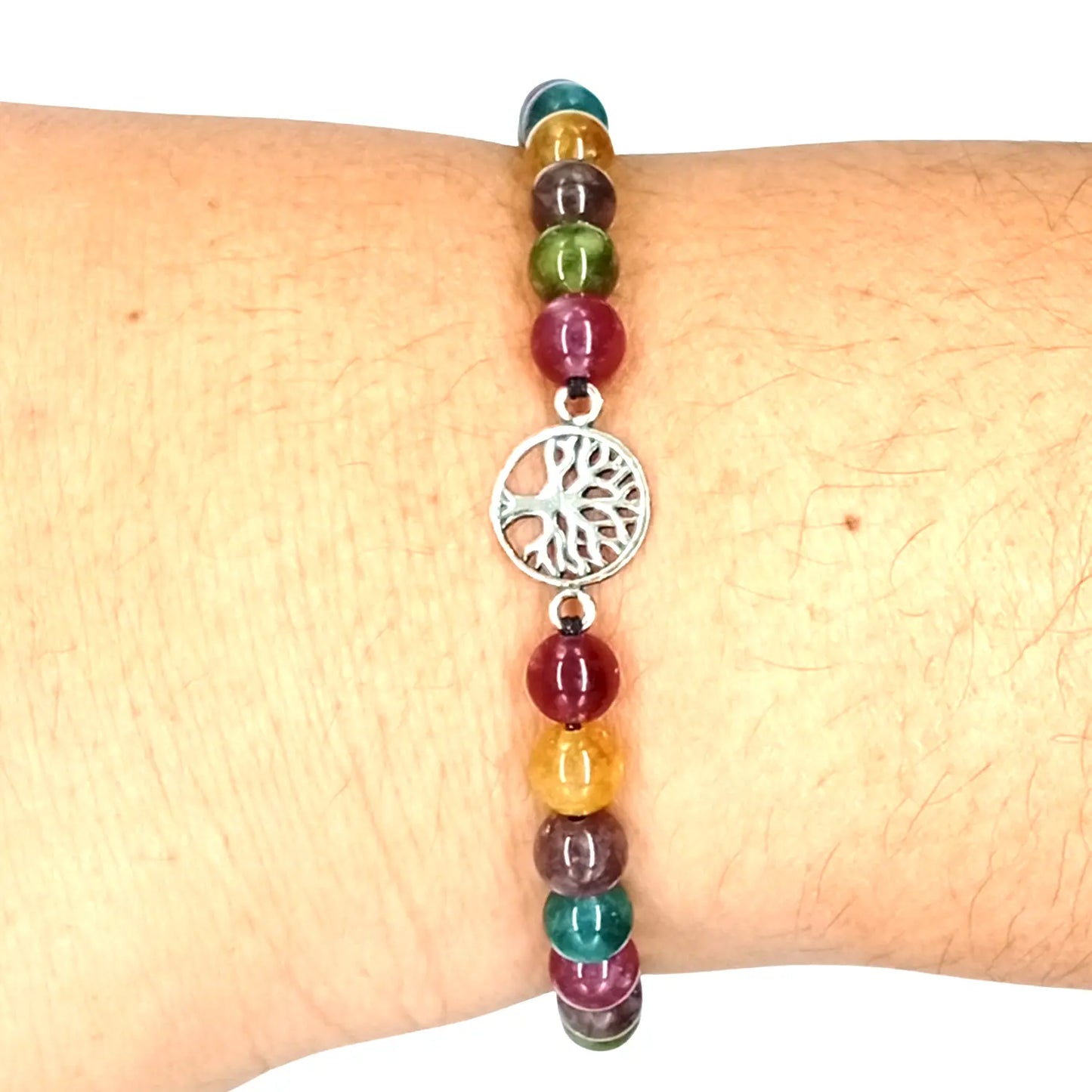Pulsera Árbol de la Vida Piedra Jade Turmalina Ajustable - Bisutería Lola E