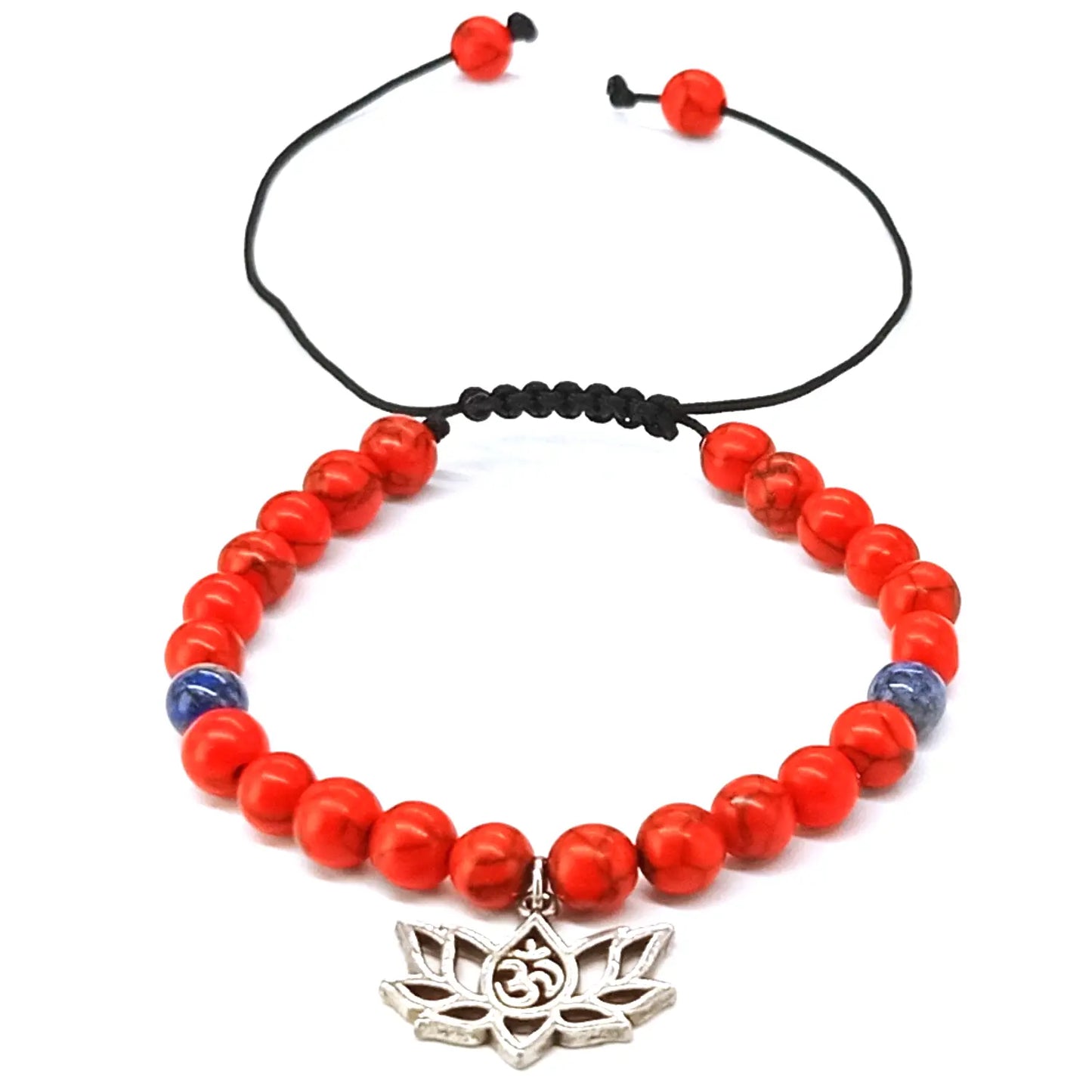 Pulsera Flor de Loto Howlita y Lapislázuli - Bisutería Lola A