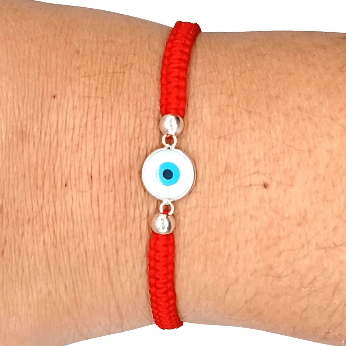Pulsera Ojo Turco de Plata Hilo Rojo Amuleto de Protección - Bisutería Lola H