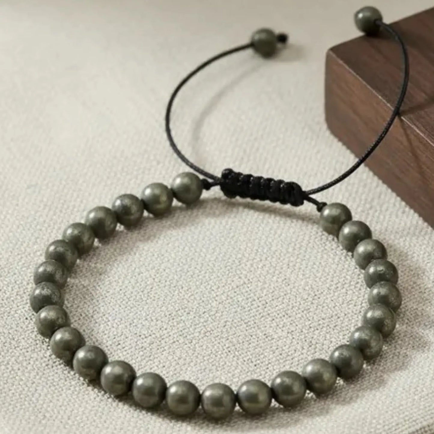 Pulsera Artesanal Piedra Natural Pirita - Bisutería Lola I