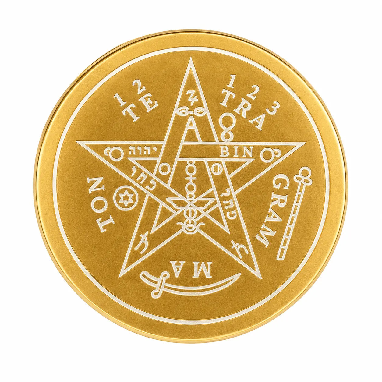 Anillo Ajustable Tetragramaton Dorado de Acero Inoxidable - Bisutería Lola G
