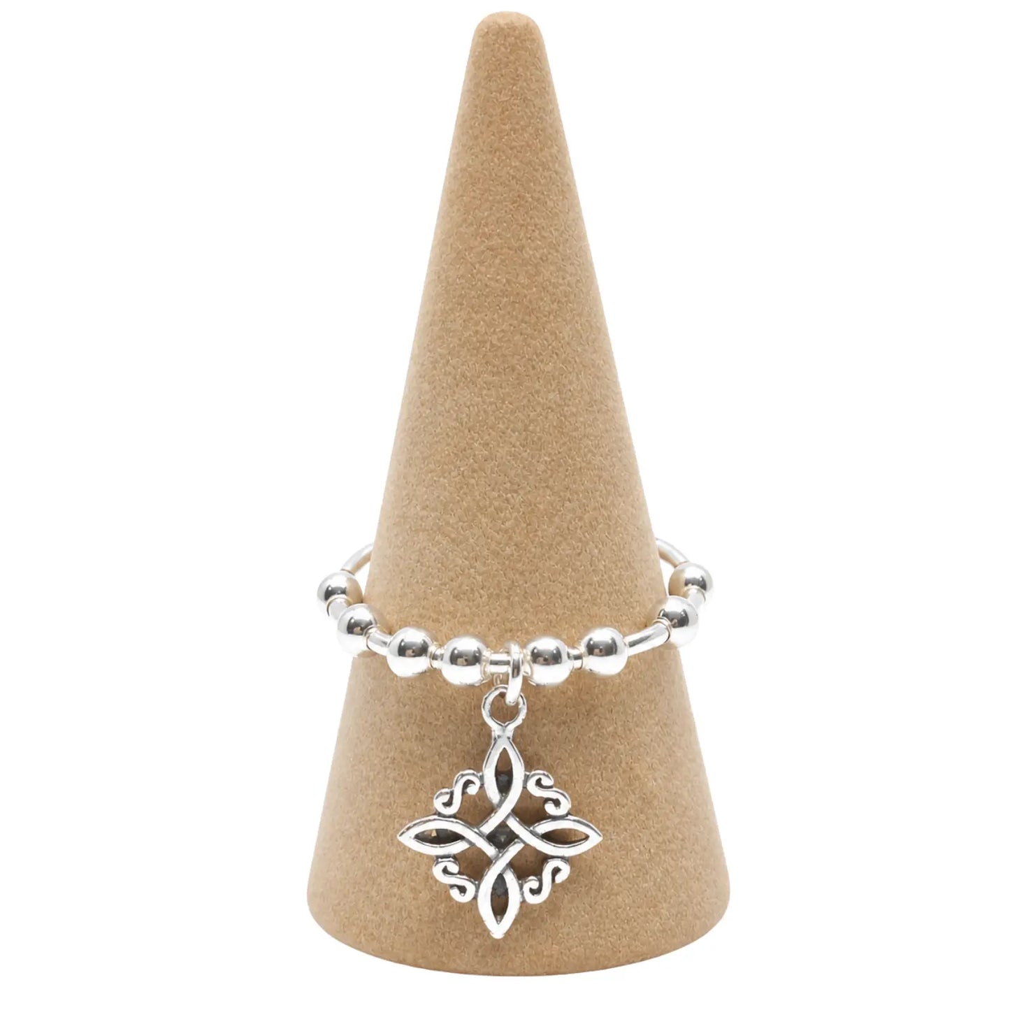 Anillo Antiestrés Nudo de Bruja de Plata Ajustable - Bisutería Lola B