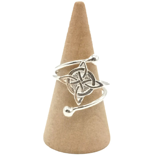 Anillo Nudo de Bruja Plata Ajustable – Amuleto Wicca - Bisuteria Lola A