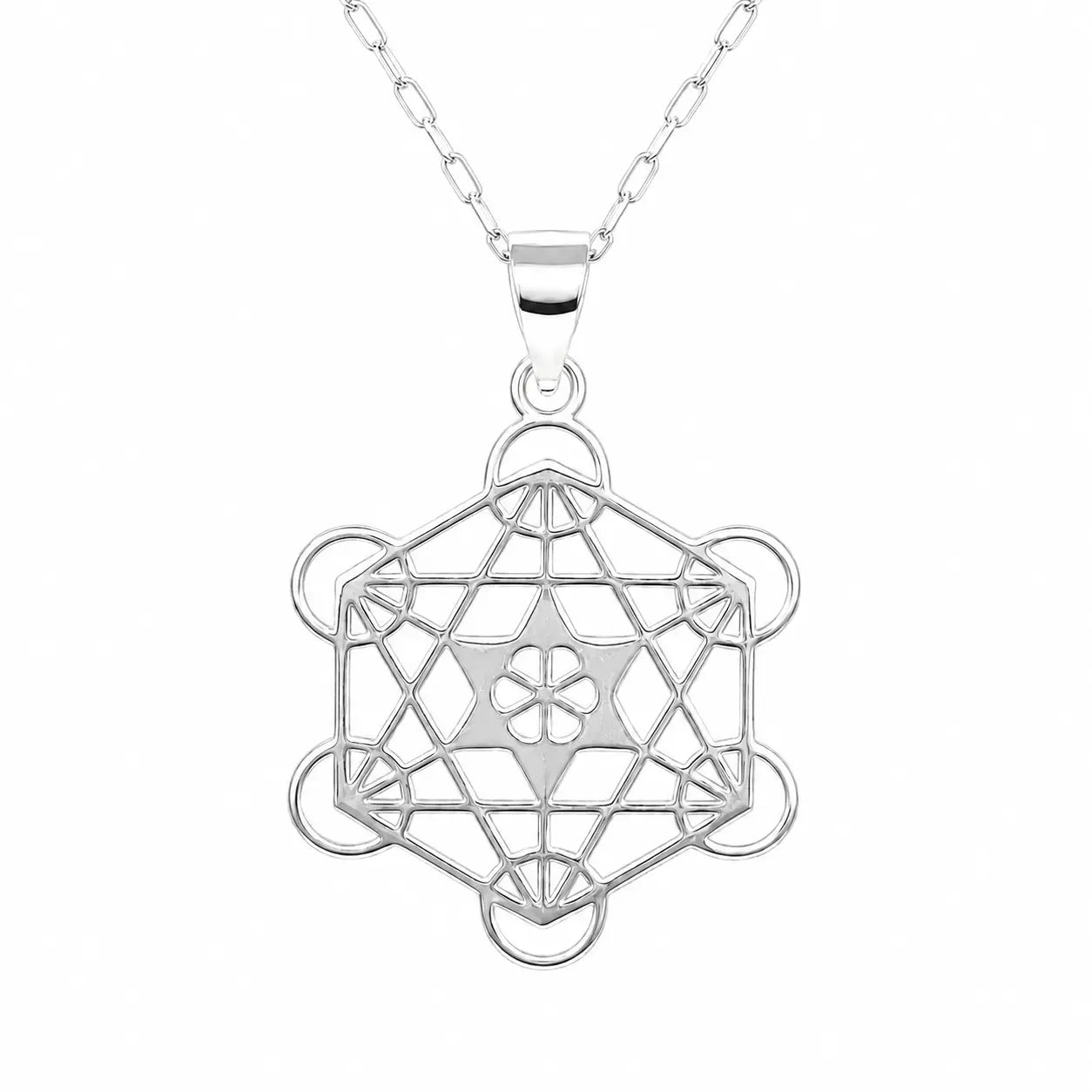 Collar Cubo Metatrón de Plata Conexión Divina - Bisutería Lola A
