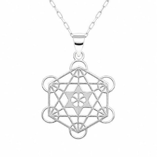 Collar Cubo Metatrón de Plata Conexión Divina - Bisutería Lola A