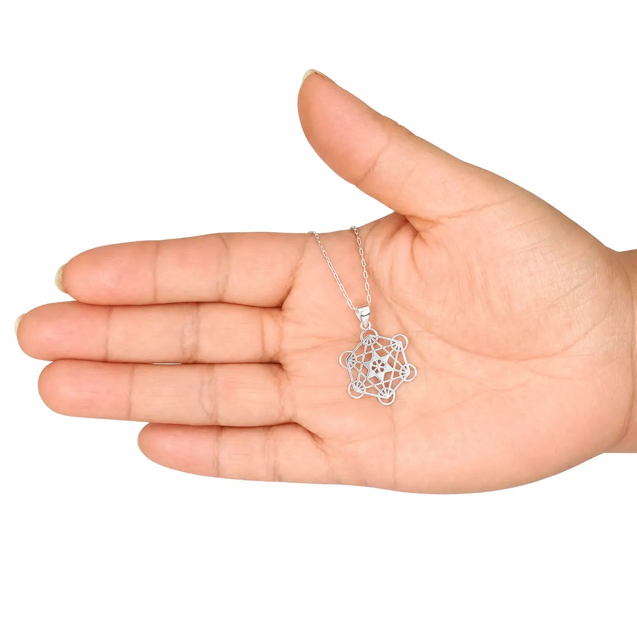 Collar Cubo Metatrón de Plata Conexión Divina - Bisutería Lola C