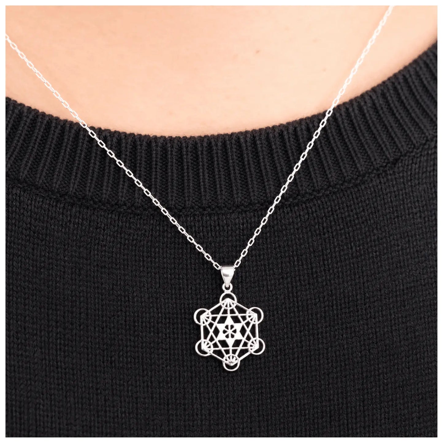 Collar Cubo Metatrón de Plata Conexión Divina - Bisutería Lola D