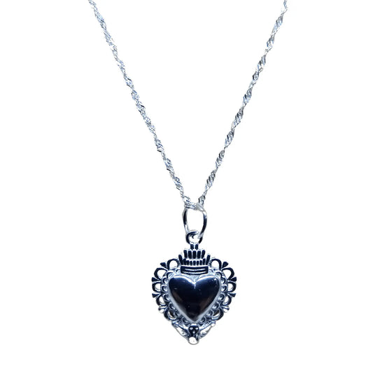 Collar Corazón Detente de Plata - Bisutería Lola A