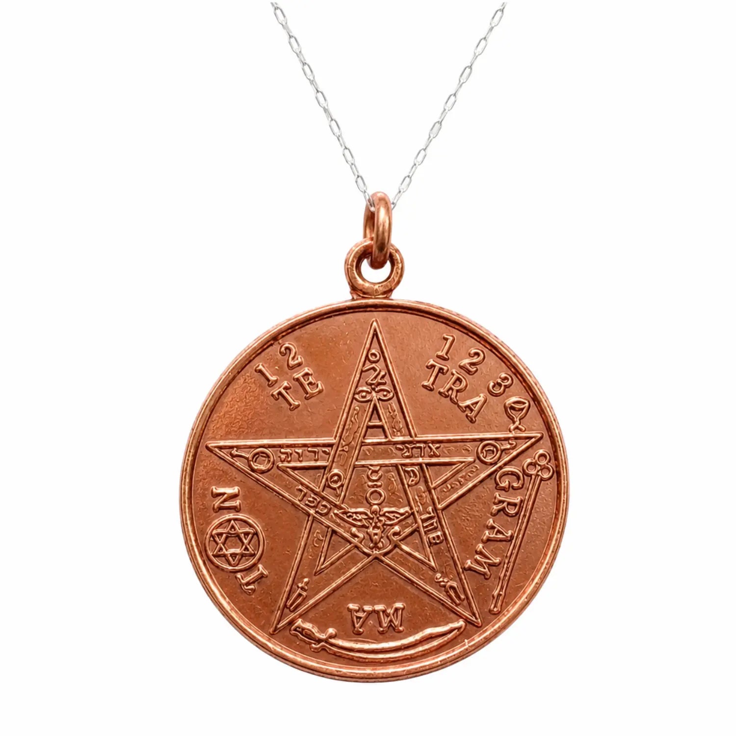 Collar Tetragramaton de Cobre con Cadena de Plata 925 Protección Espiritual - Bisutería Lola A