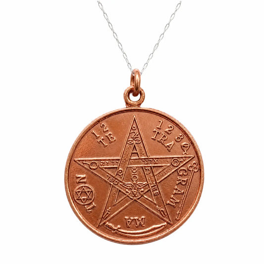 Collar Tetragramaton de Cobre con Cadena de Plata 925 Protección Espiritual - Bisutería Lola A