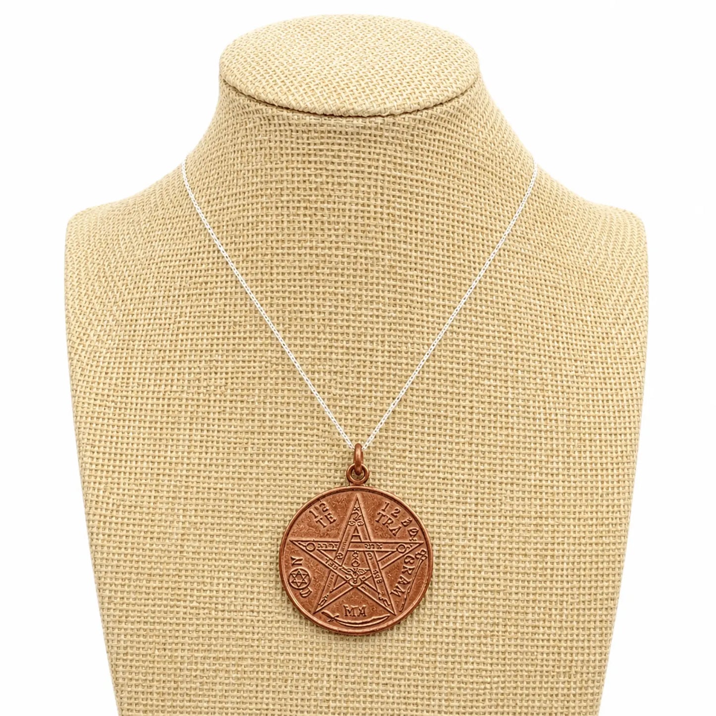 Collar Tetragramaton de Cobre con Cadena de Plata 925 Protección Espiritual - Bisutería Lola E