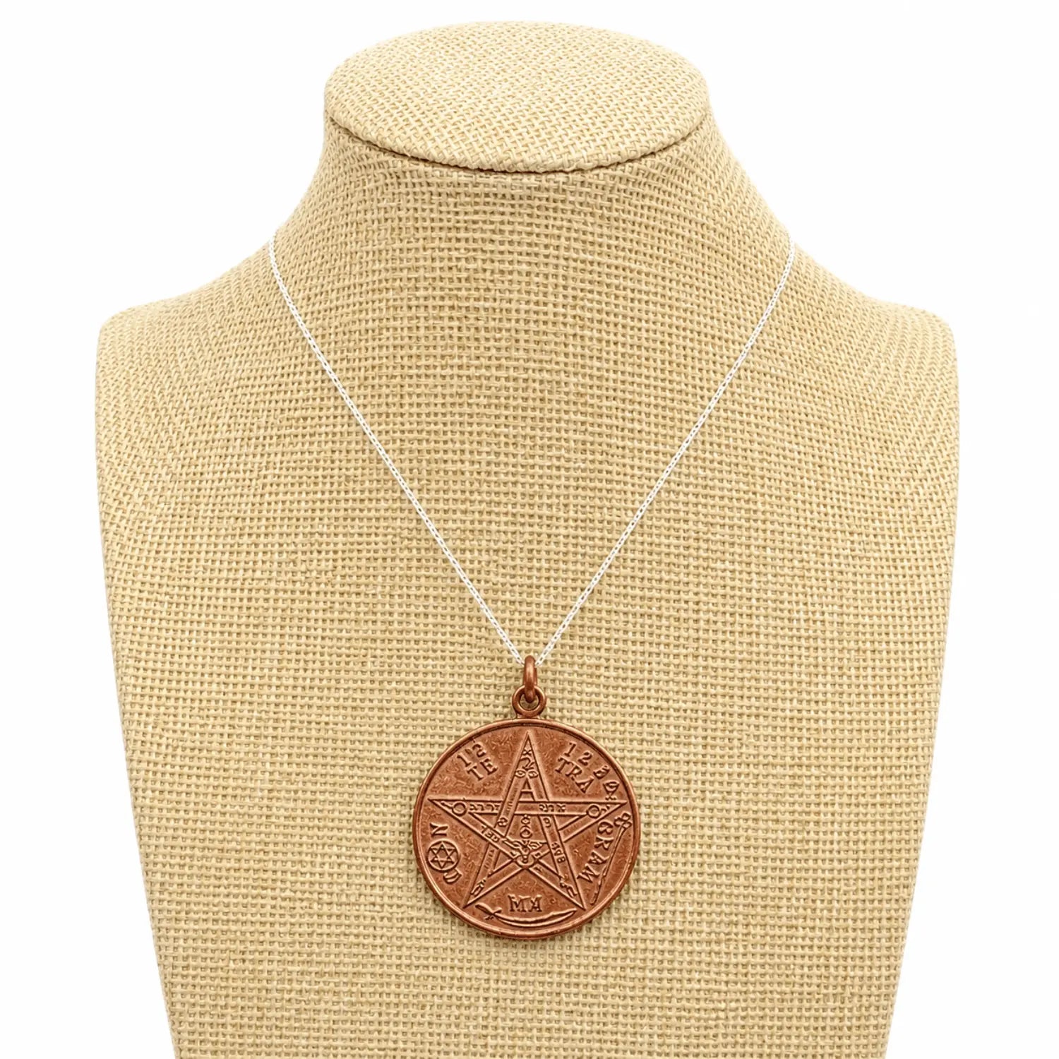 Collar Tetragramaton de Cobre con Cadena de Plata 925 Protección Espiritual - Bisutería Lola E