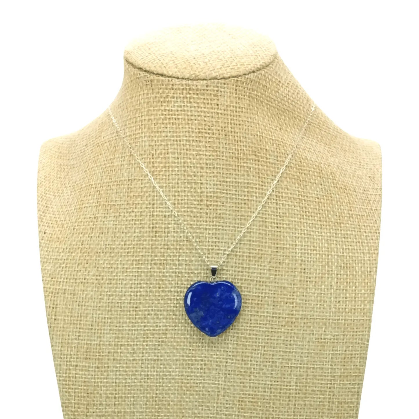 Collar Corazón Lapislázuli Original con Cadena de Plata Nacional 925 - Bisuteria Lola E