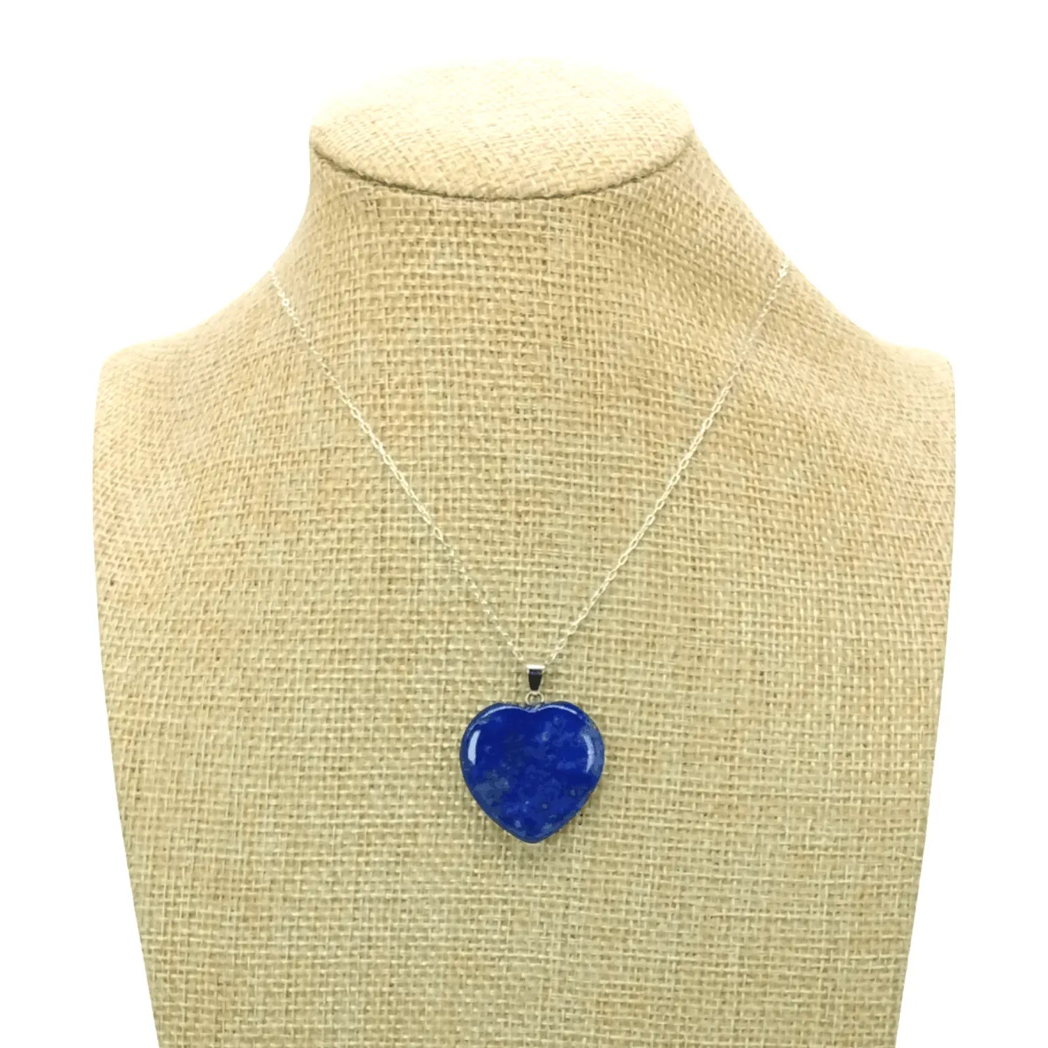 Collar Corazón Lapislázuli Original con Cadena de Plata Nacional 925 - Bisuteria Lola E