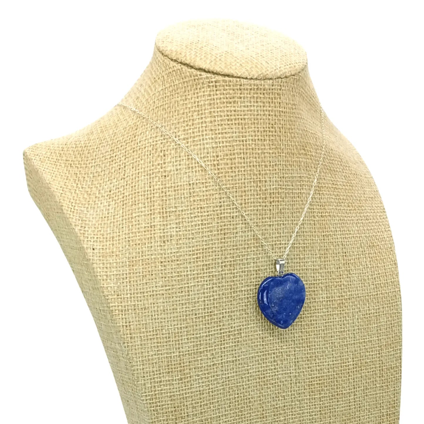 Collar Corazón Lapislázuli Original con Cadena de Plata Nacional 925 - Bisuteria Lola F