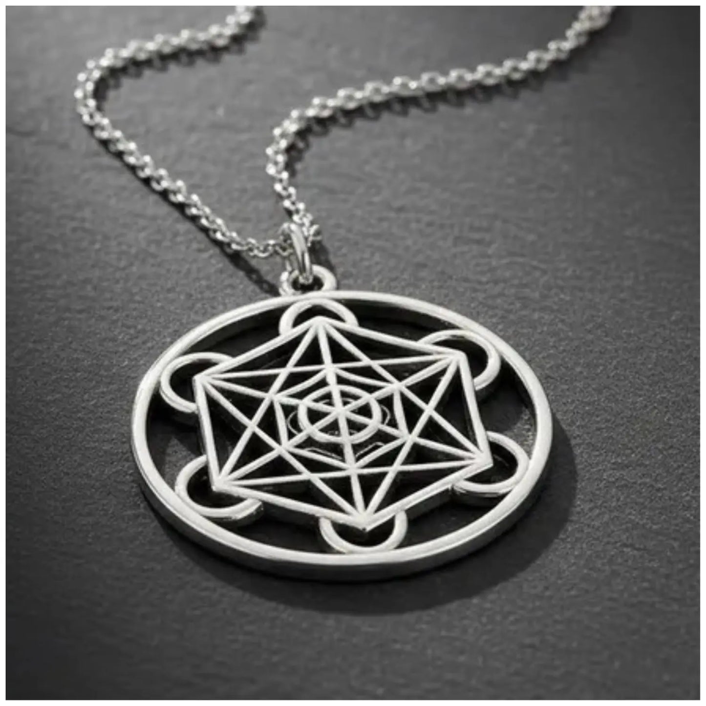 Collar Cubo Metatrón Geometría Sagrada Acero Inoxidable - Bisuteria Lola D